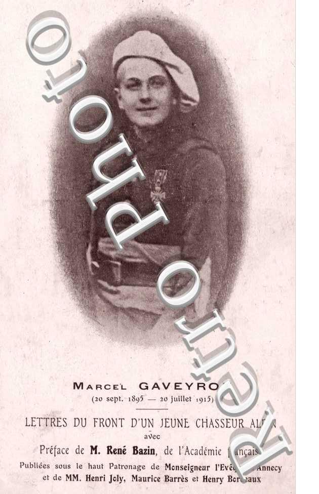 Marcel Gaveyron, lettres du front d'un jeaune chasseur alpin