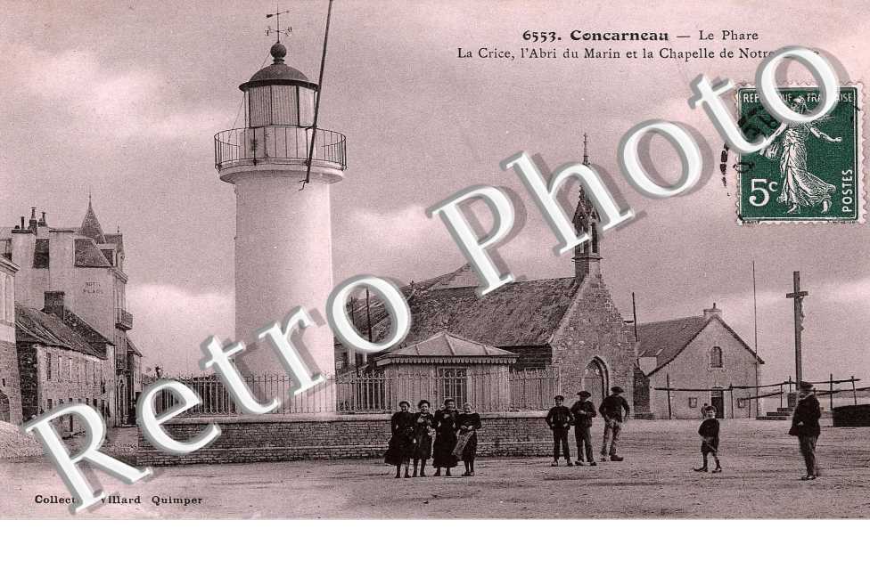 Le phare, la crice, l'abri du marin et la chapelle de Notre Dame