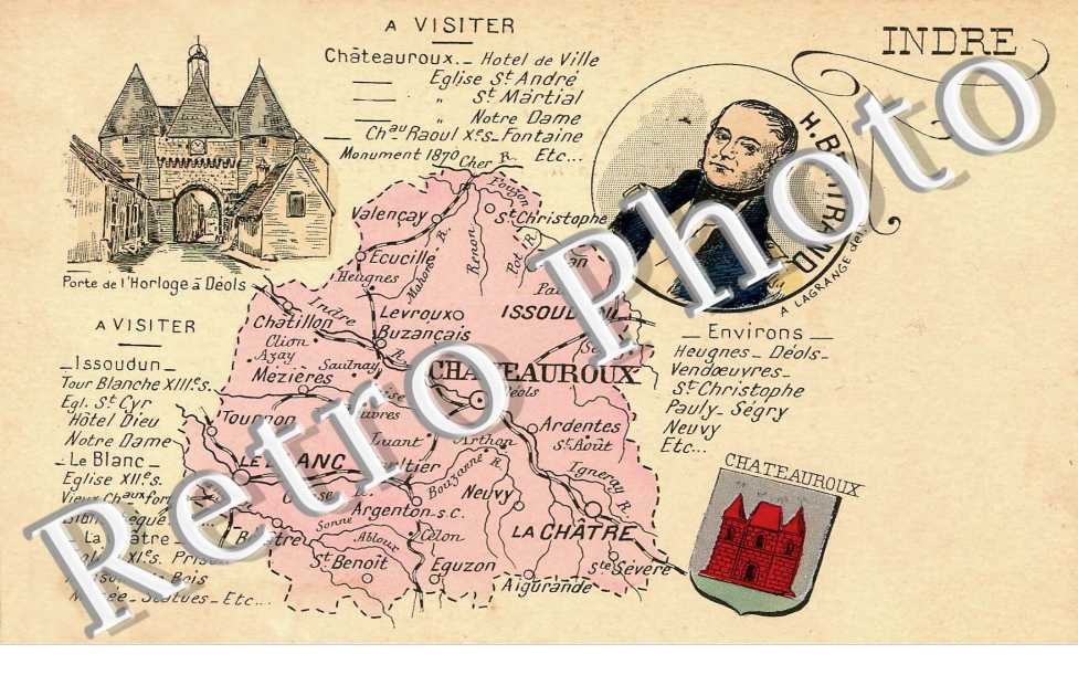 Indre, la Carte Géographique