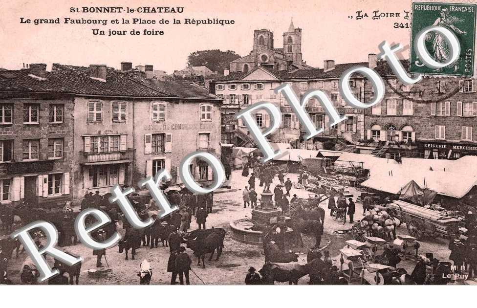 le grand faubourg et la place de la republique, un jour de foire