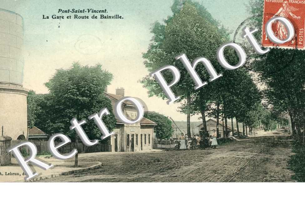 la gare et route de Bainville (couleur)
