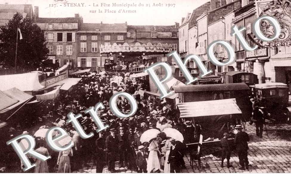 la fete municipale du 25 aout 1907 sur la place d'armes