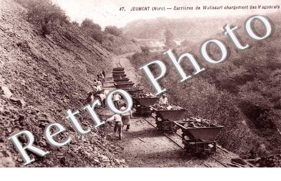 Carrieres de Watissart chargement des wagonnets