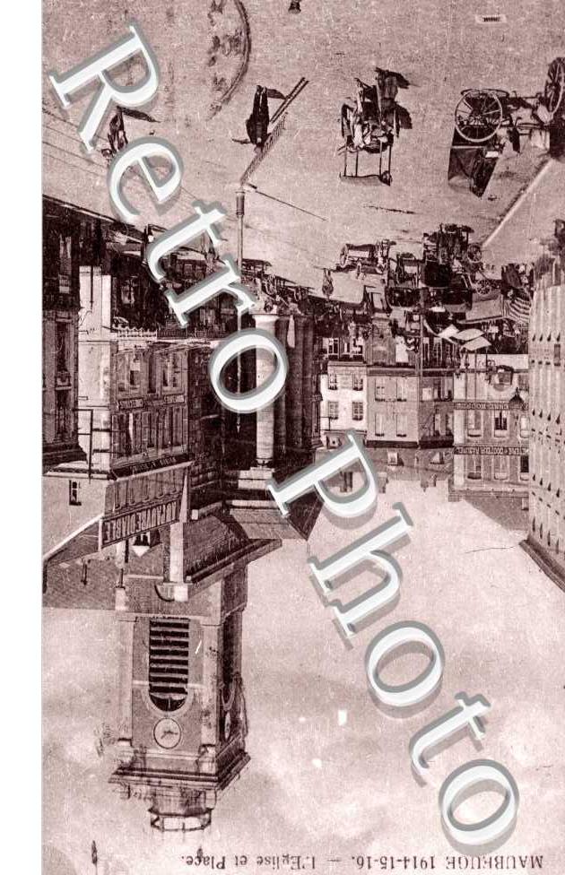 l'eglise et la place en 1916