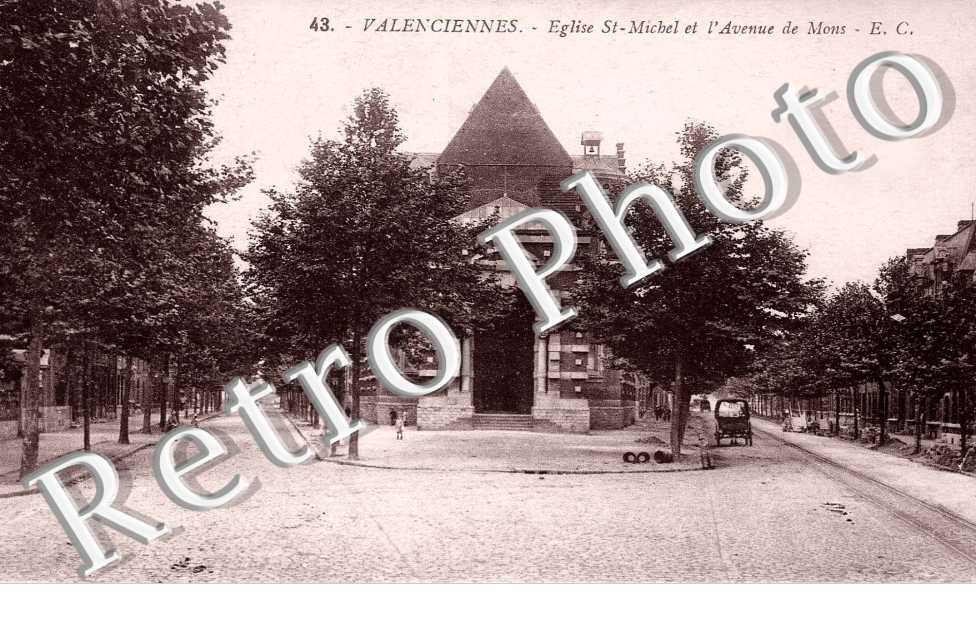Eglise Saint-Michel et l'avenue de Mons