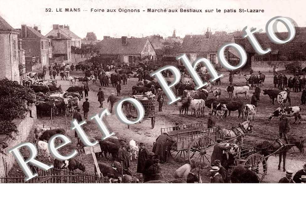 Foire aux ognons - marche aux bestiaux sur le patis St Lazare