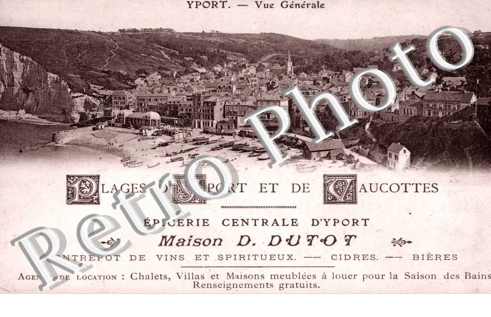Vue Generale, "Plage d'Yport et de Vaucottes" Epicerie Centrale d'Yport