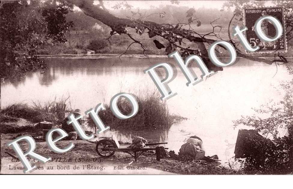 Lavandieres au bord de l'Etang