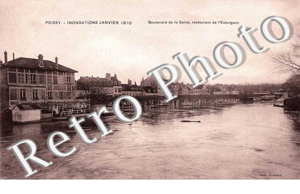 Inondation janvier 1910 - restaurant de l'Esturgeon - boulevard de la Seine