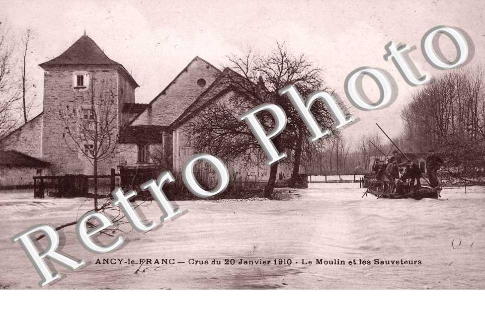 Crue du 20 janvier 1910 - Le moulin et les sauveteurs