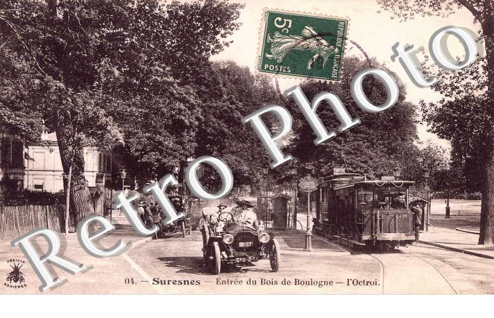 Entree du bois de Boulogne - L'Octroi ( Automobile et tramway)
