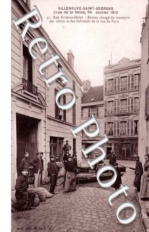 Crue de la Seine 1910, Rue Etienne Dolet