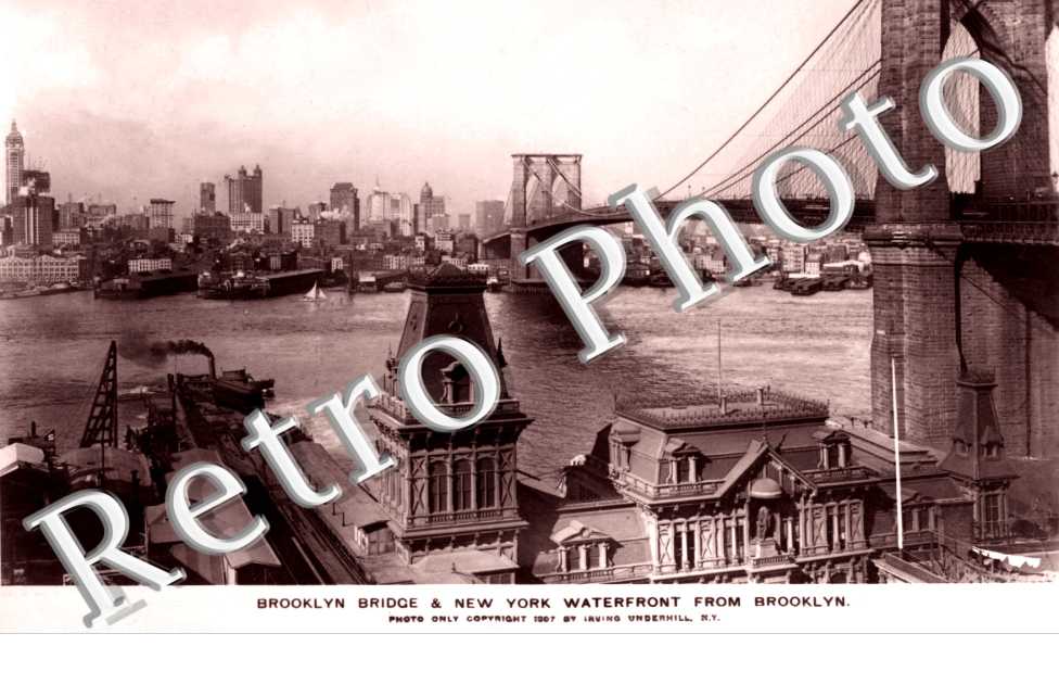 Brooklyn Bridge & New York Waterfront from Brooklyn