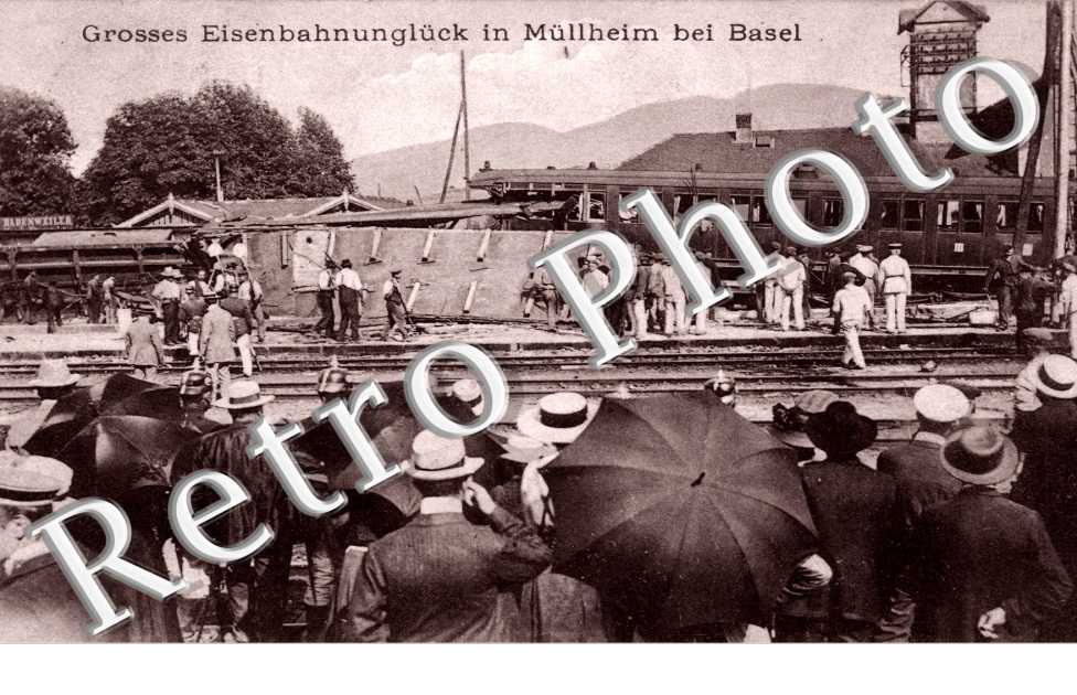 Grosses Eisenbahnungluck in Mulheim bei Basel  - 1911