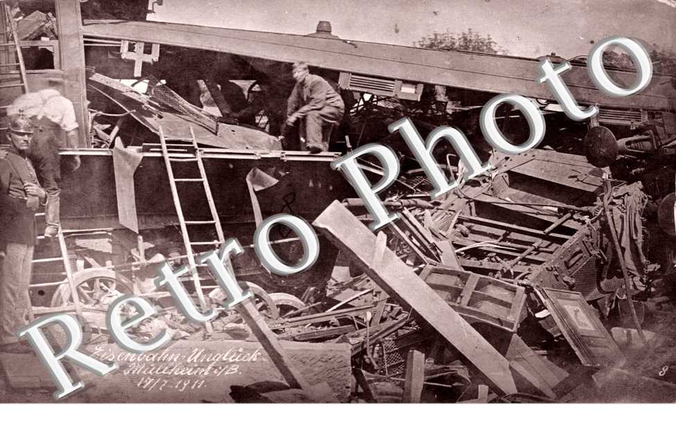 Grosses Eisenbahnungluck in Mulheim bei Basel  - 1911