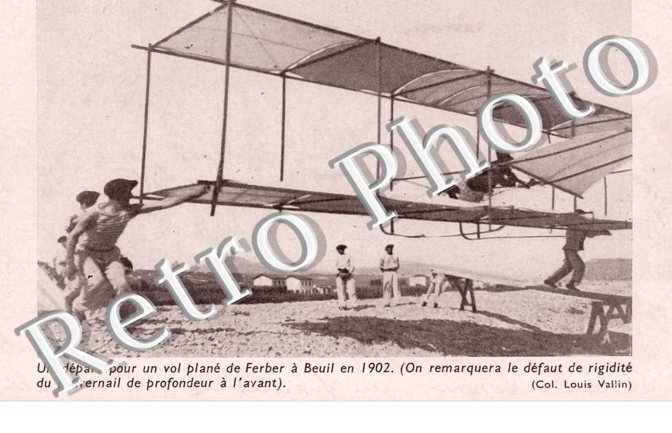 Depart pour un vol plane de Ferber en 1902