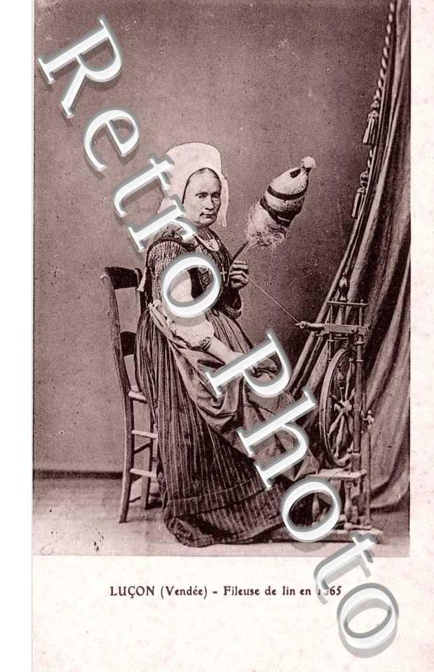Fileuse de Lin en  1865