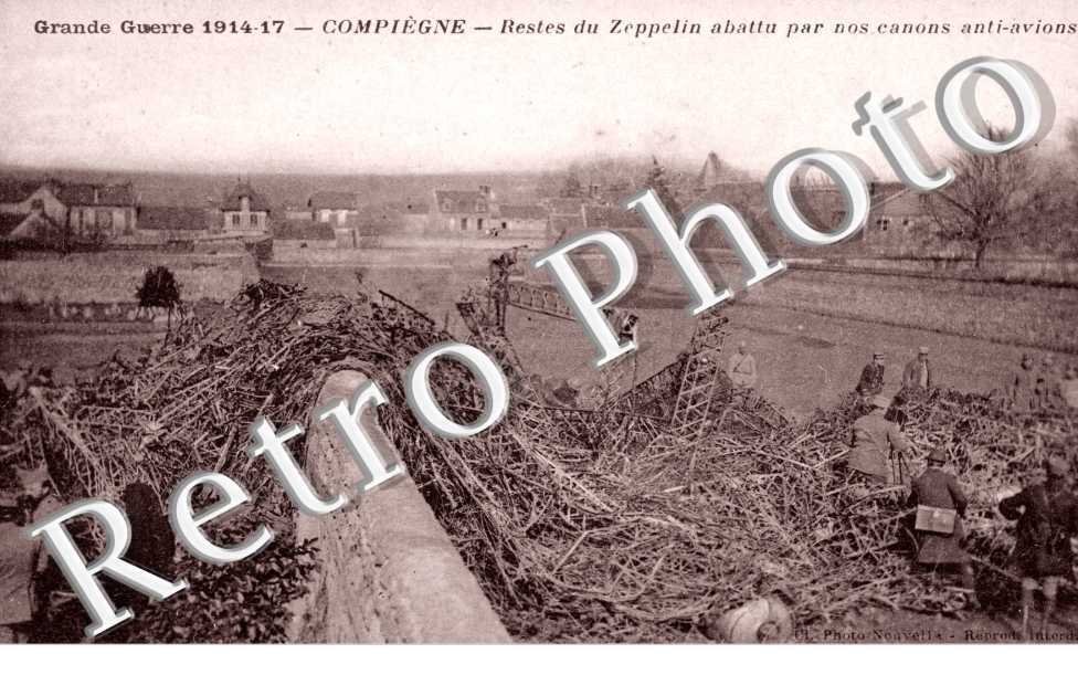 Reste du Zeppelin abattu par nos canons anti avions