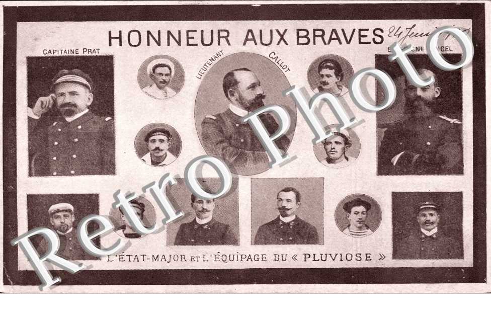 Honneur aux Braves - L'Etat Major et l'Equipage du Pluviose