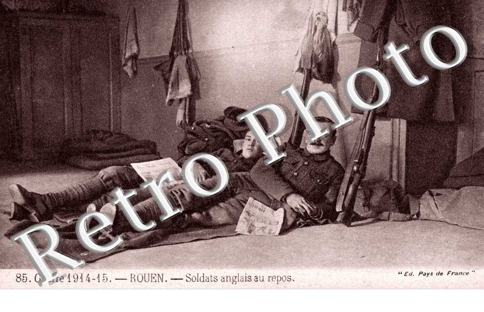 soldats anglais au repos en 1915
