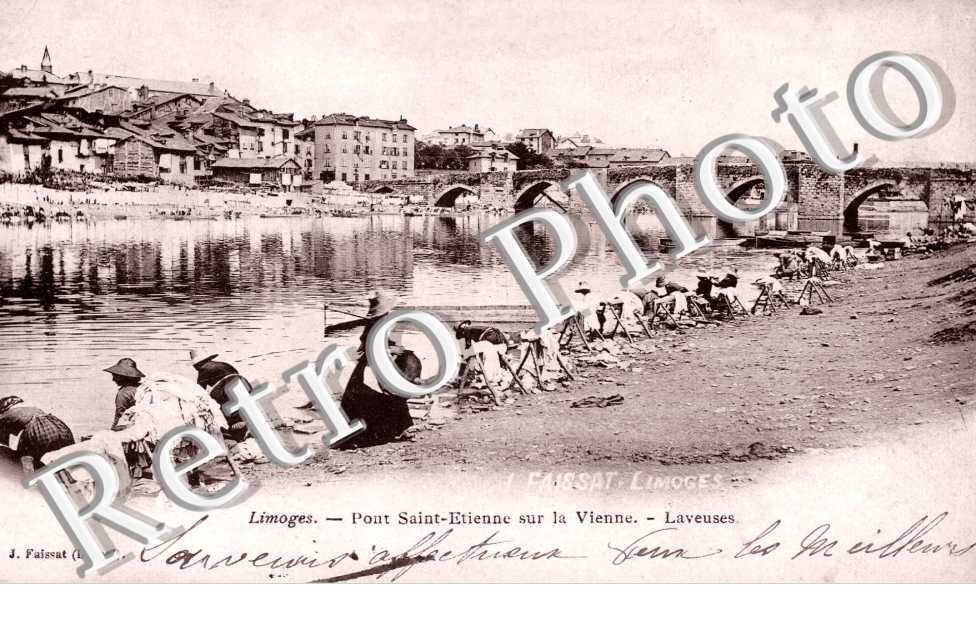 pont Saint-Etienne sur la Vienne  Laveuses