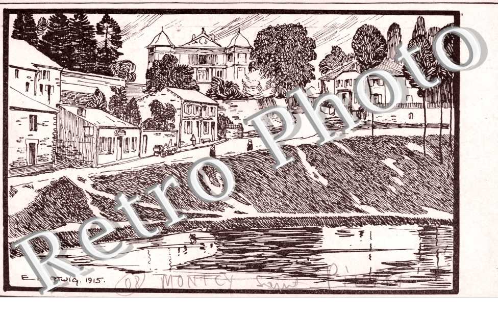 Montcy Saint Pierre  - carte militaire allemande E. Hartwig 1915