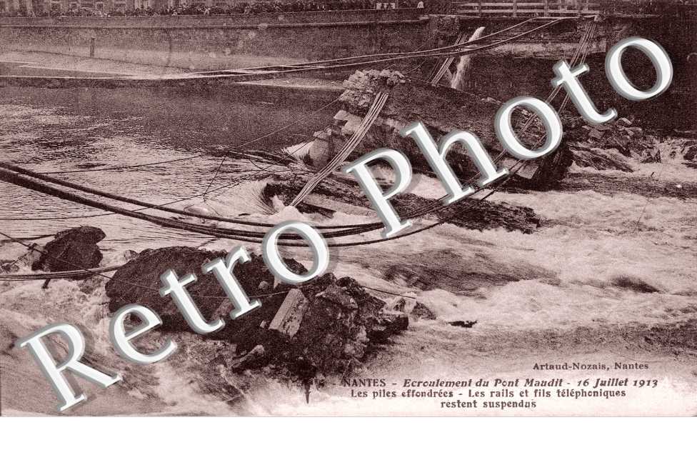 ecroulement du Pont Maudit 16 juillet 1913 Les piles effondrees