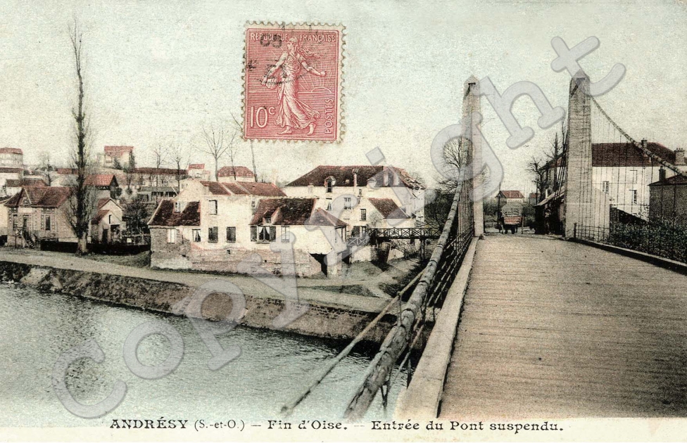 ANDRESY entree du pont suspendu