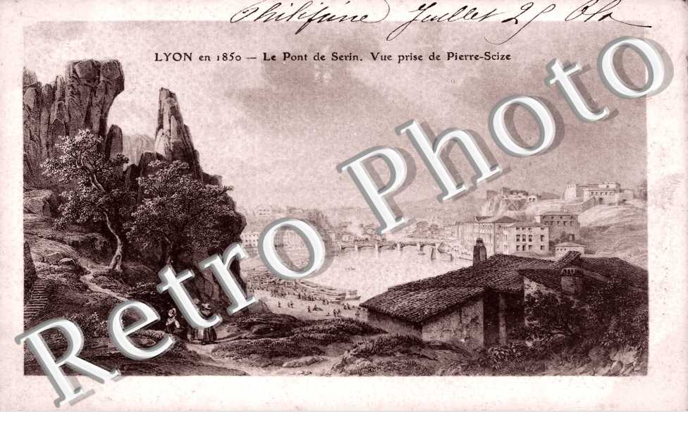 le pont de Serin, vue prise de Pierre-Scize