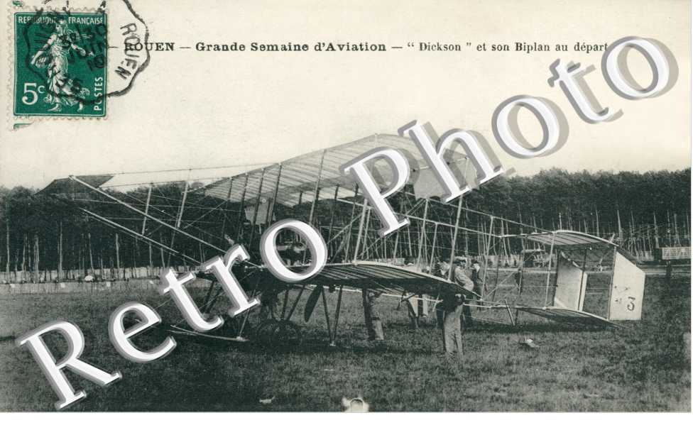 Semaine d'Aviation -Dickson et son Biplan au depart