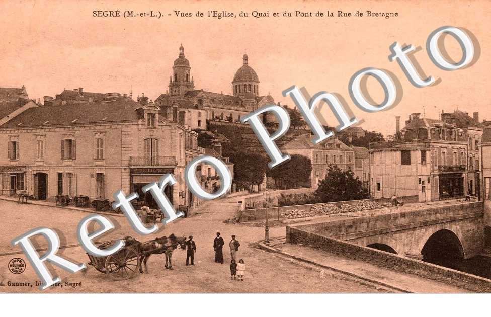 vues de l'eglise, du quai et du pont de la rue de bretagne