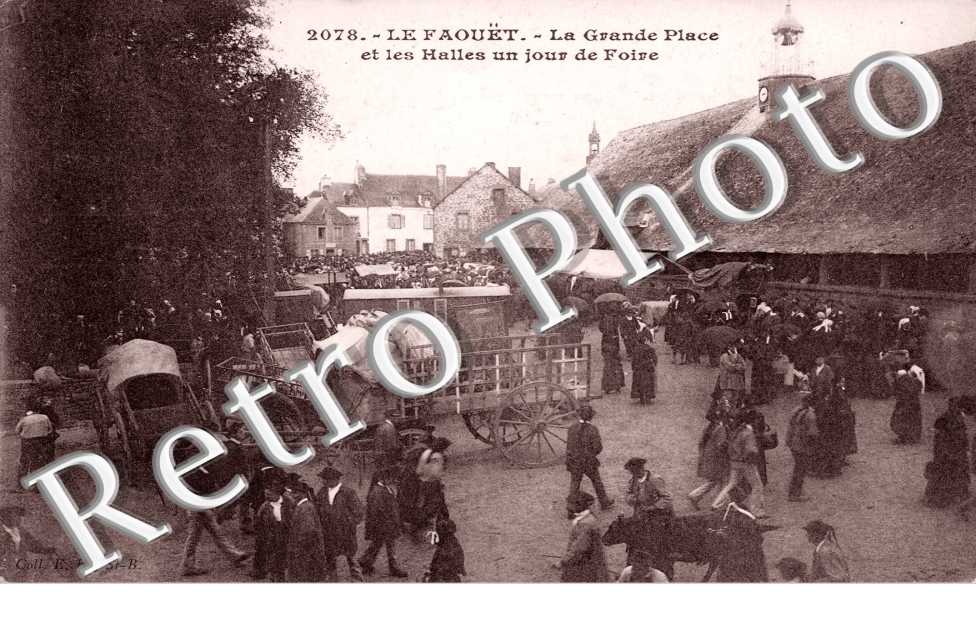 la grande place et les halles un jour de foire