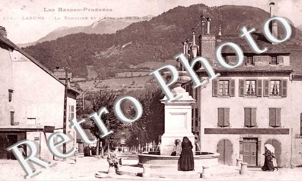 la fontaine et l'avenue de la gare