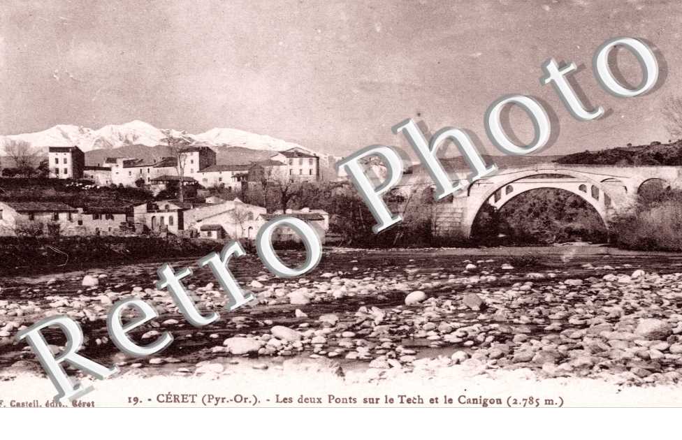 Les deux ponts sur le Tech et le Canigou
