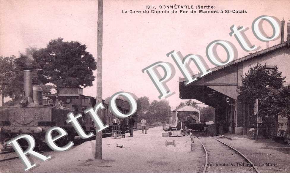 La gare du chemin de fer de Mamers a St Calais - train