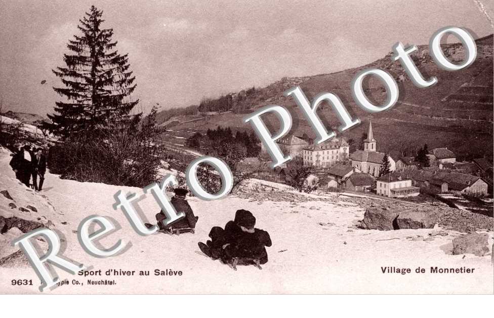 sports d'hiver au Saleve  Village de Monnetier  (luge)