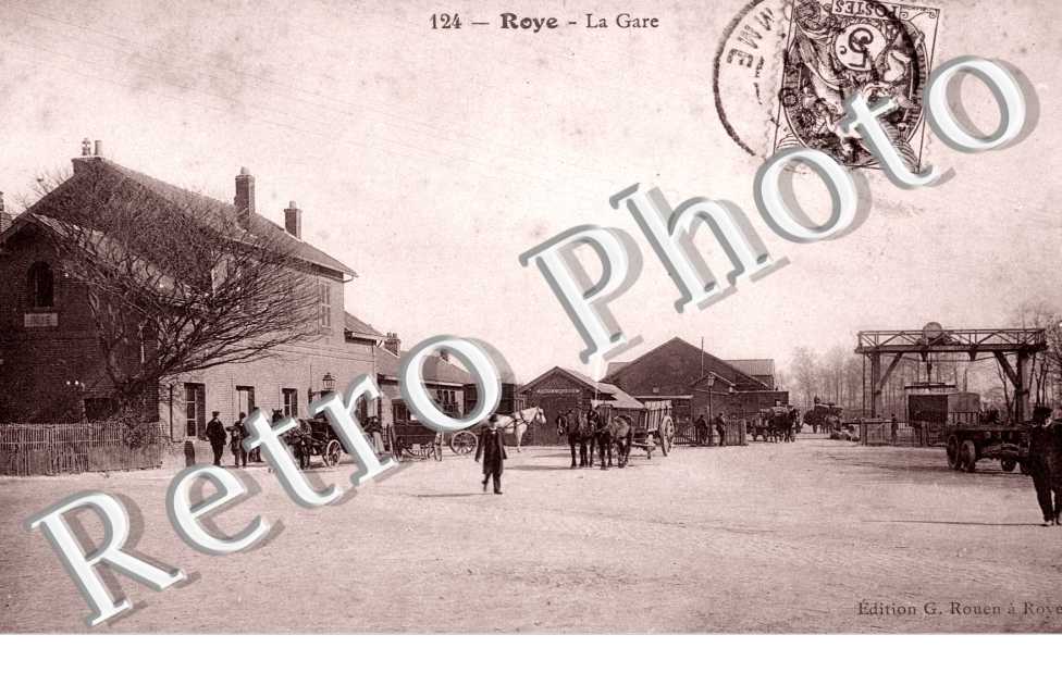 La gare - attelage de chevaux (caleche)