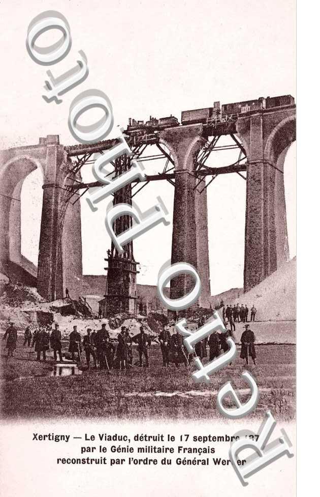 e viaduc detruit le 17 septembre 1870 par le genie militaire francais reconstruit  par l'ordre du General W