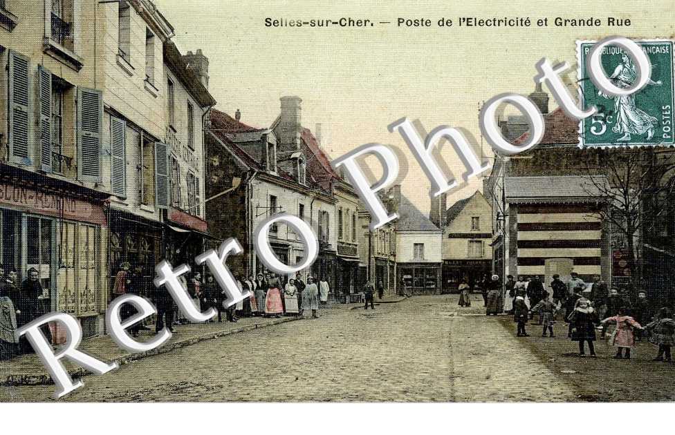 poste de l'electricite et grande rue (couleur toilee)