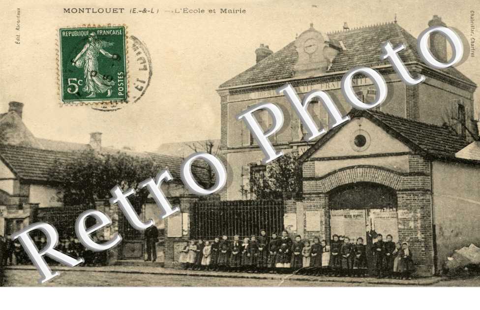 MONTLOUET - l'ecole et la mairie