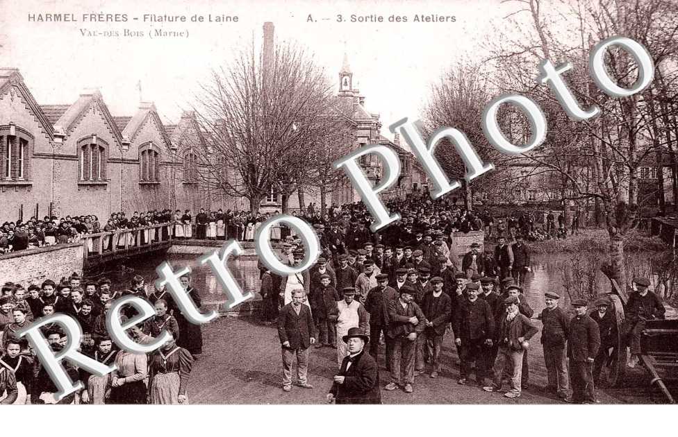 Harmel freres Filature de laine Val-des-Bois Sortie des ateliers + cachet Feldpost Armeekorps
