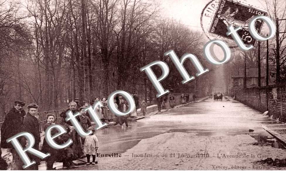 inondations du 21 janvier 1910 L'avenue de la gare