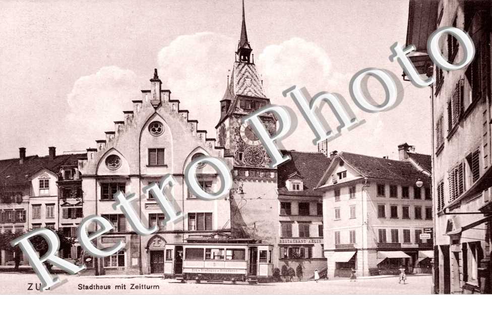 Stadthaus mit Zeiturm.; Maison de ville avec tour du temps