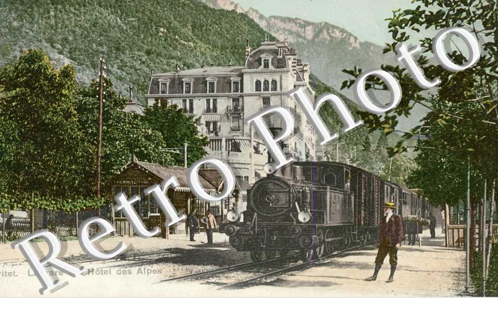 La gare et l'hotel des alpes