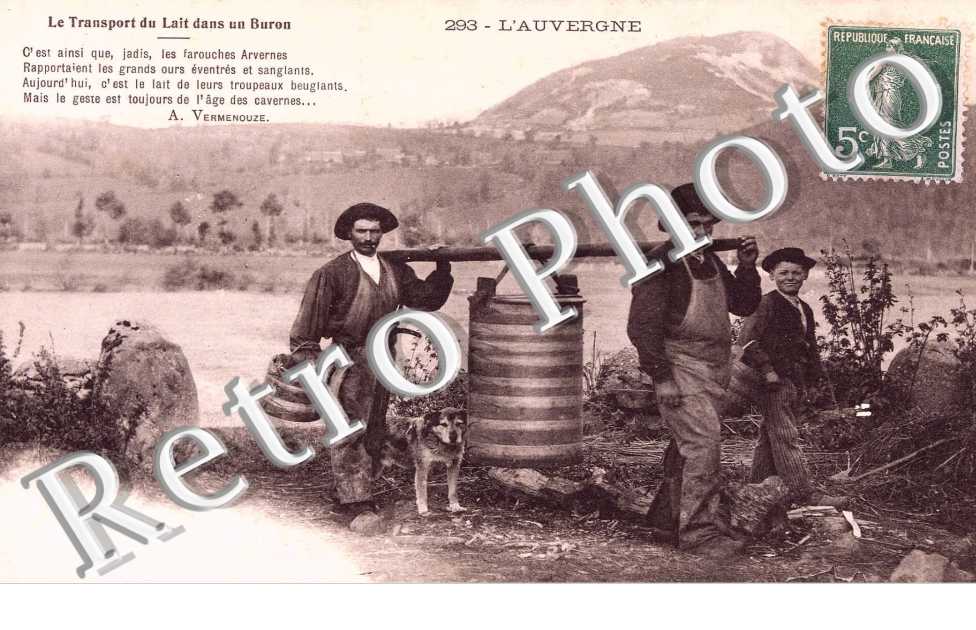 le transport du lait dans un buron