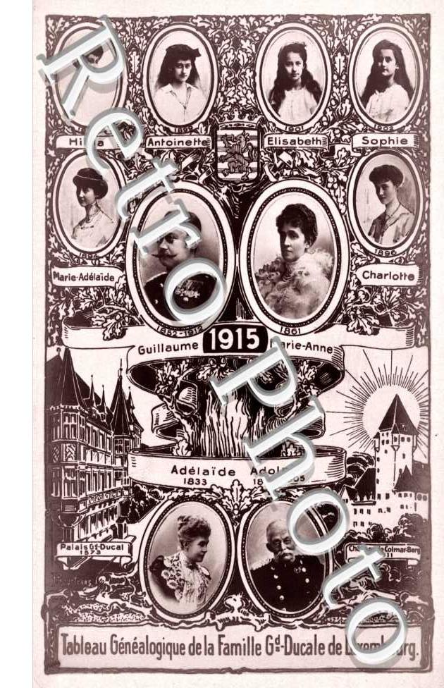 tableau généalogique de la Famille Grand Ducale