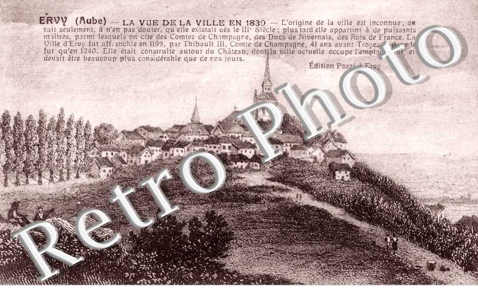 La vue de la ville en 1830 + texte (Ed. Pozzi)