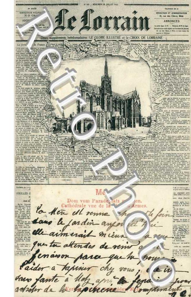 Le Lorrain -Cathédrale vue de la Place d'Armes