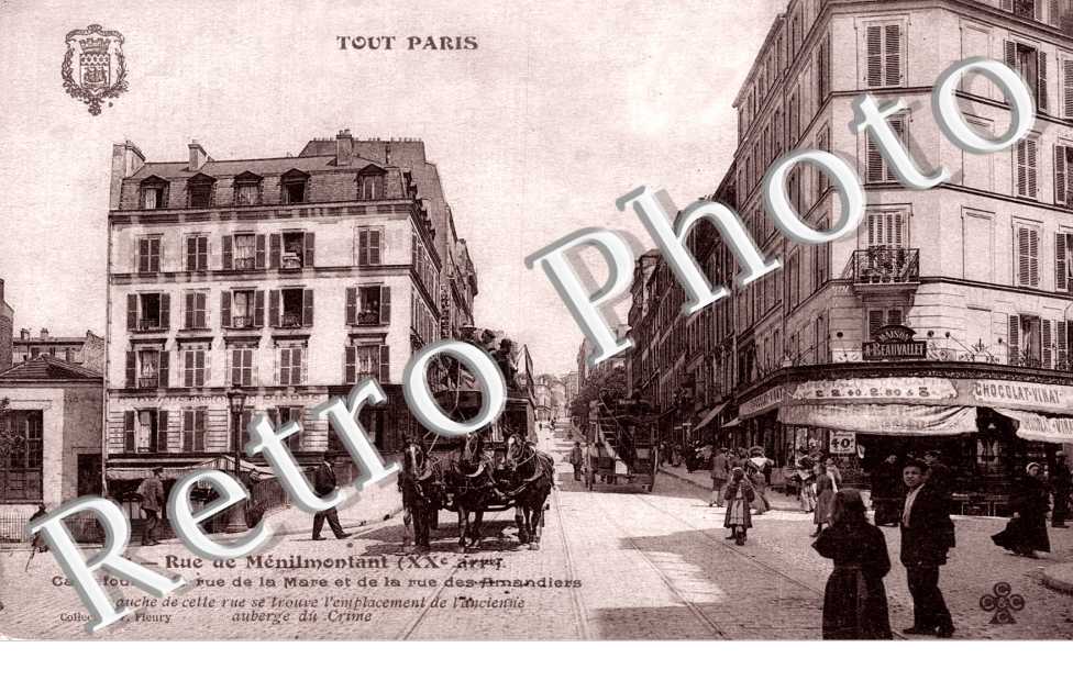 rue de Menilmontant - Carrefour de la rue de la Mare et de la rue des Amandiers