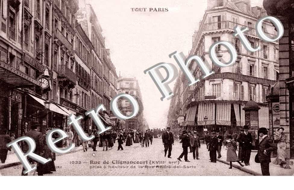 rue de Clignancourt prise a hauteur de la rue Andre del Sarte